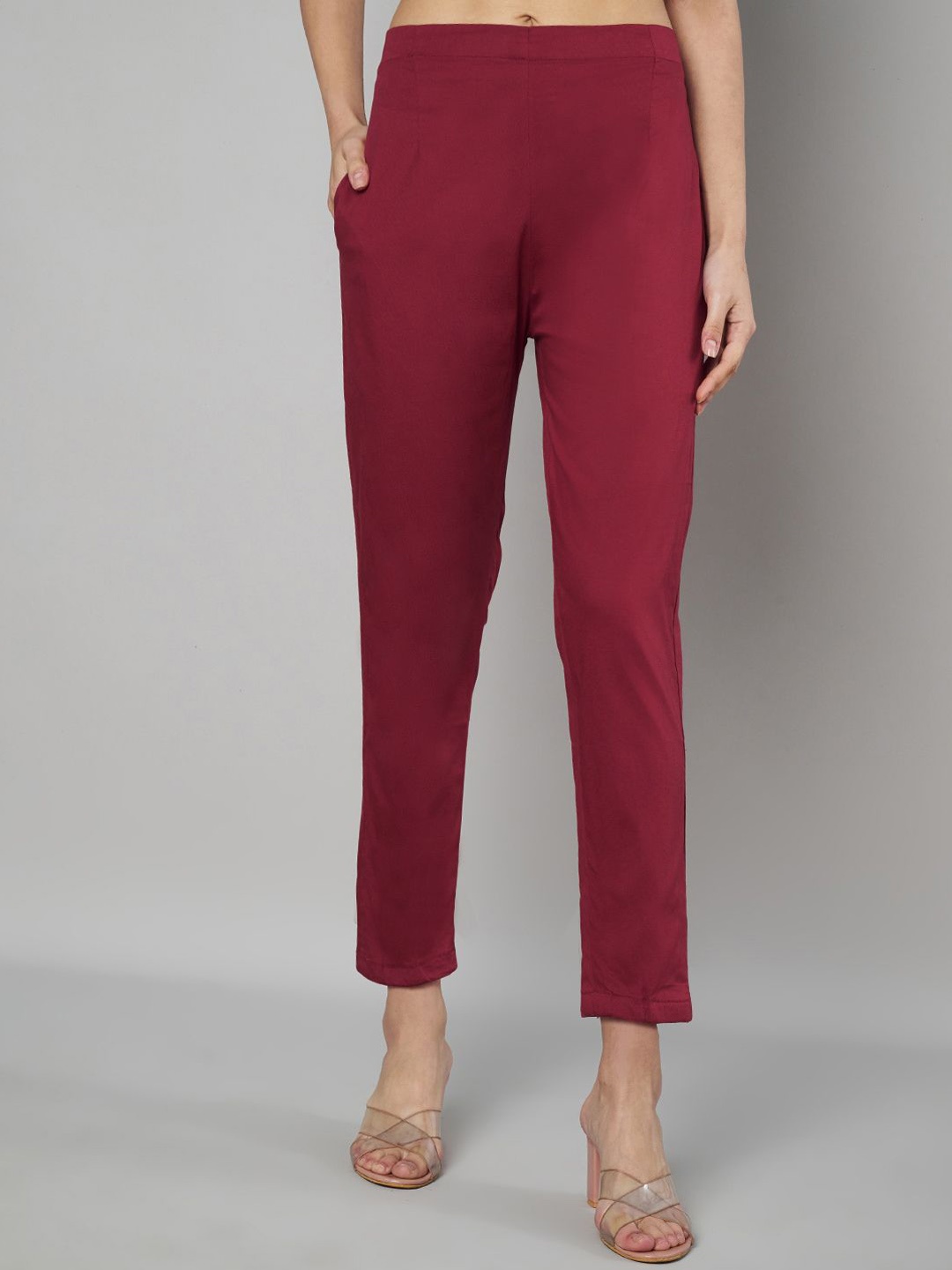 

Moda Rapido Women Mid-Rise Trousers, Maroon