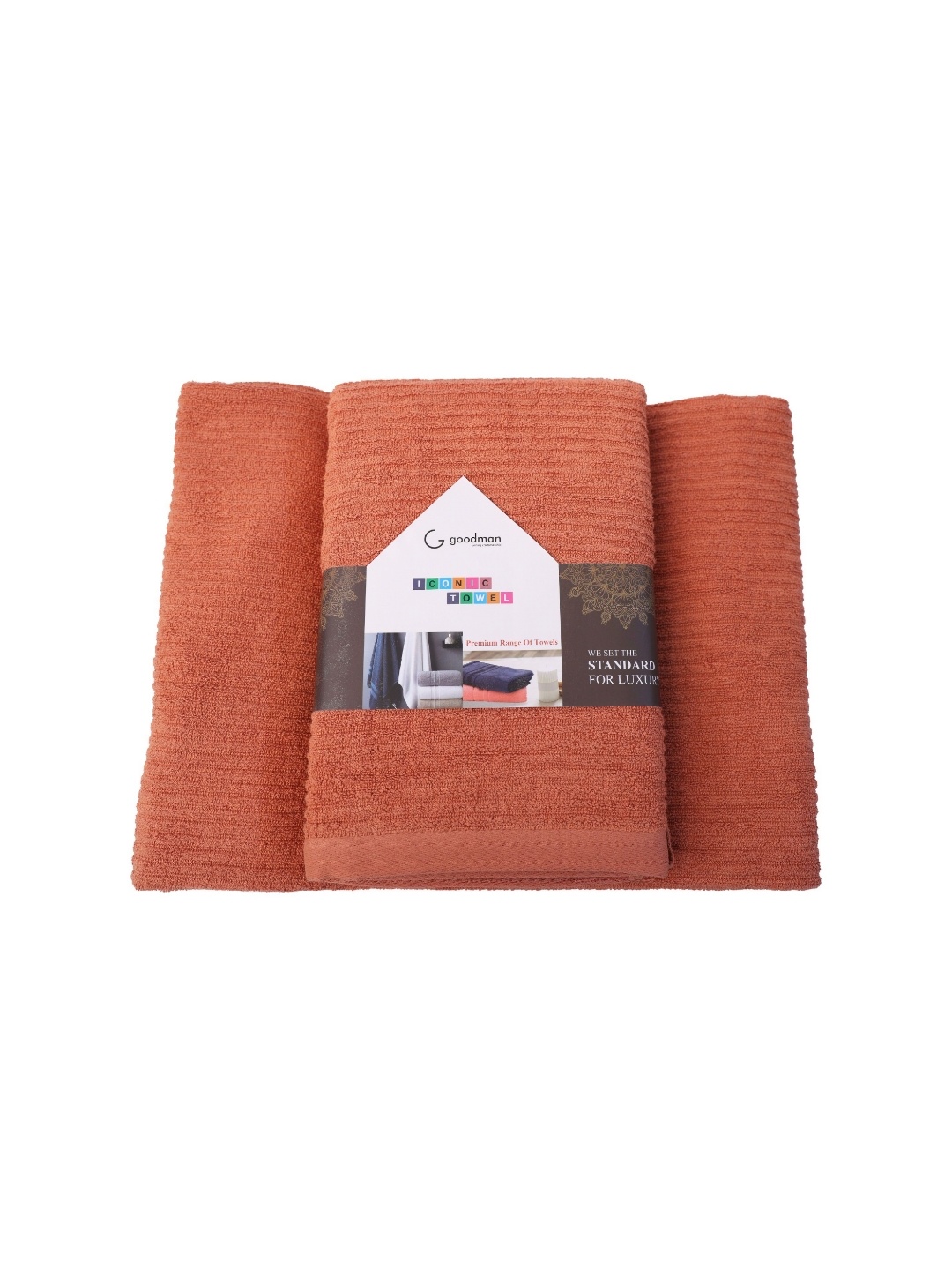 

GOODMAN GLOBUS Orange Striped Cotton 600 GSM Bath Towel