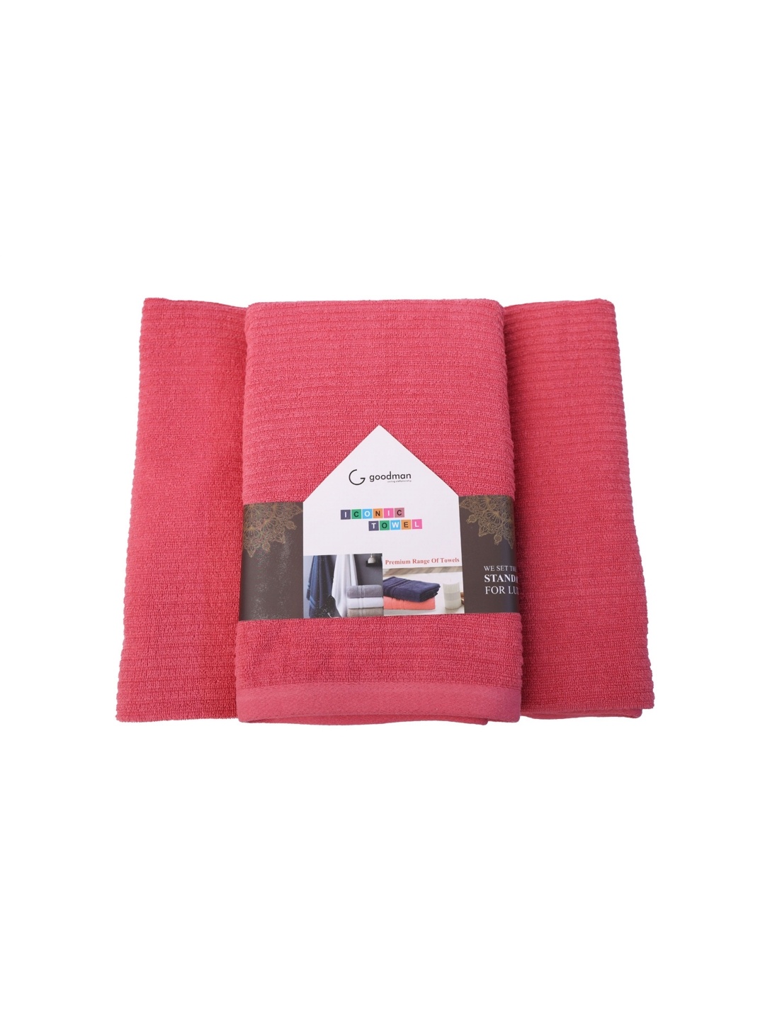 

GOODMAN GLOBUS Pink Striped Cotton 600 GSM Bath Towel