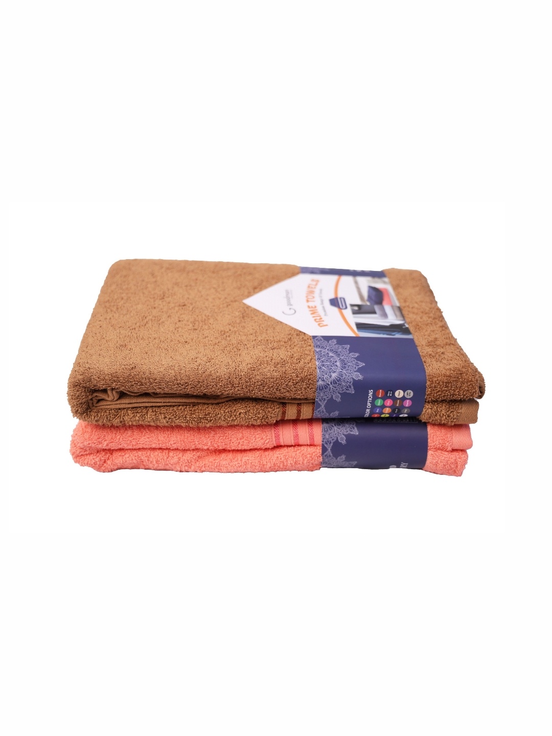 

GOODMAN GLOBUS Beige & Peach-Coloured 2 Pieces Cotton 500 GSM Bath Towels