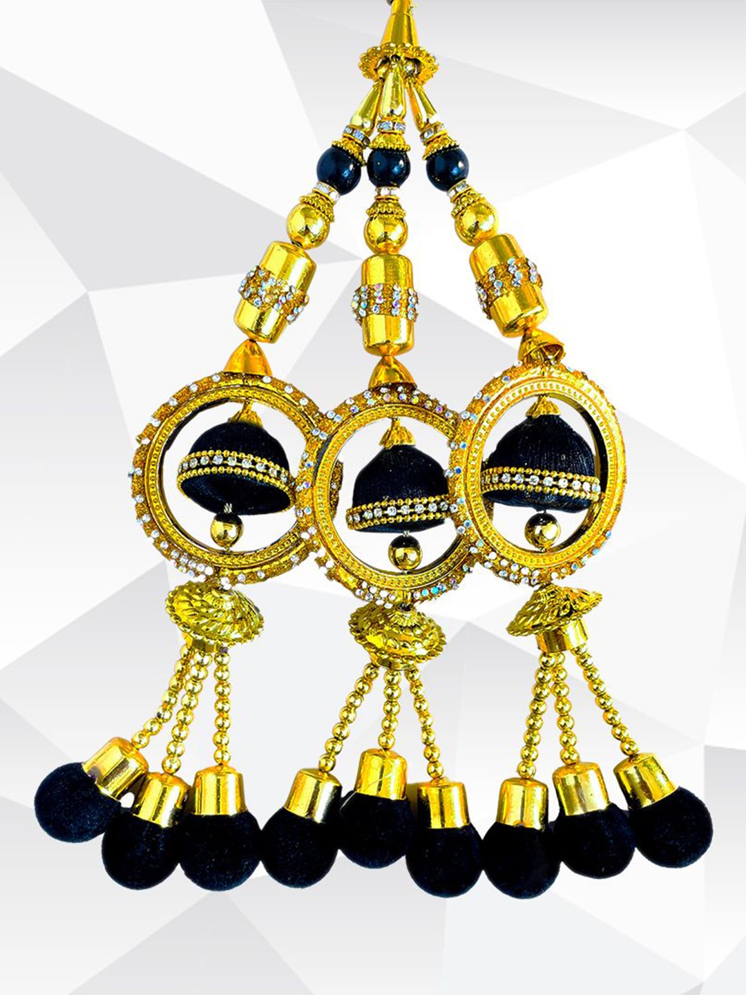 

AHS Braided Traditional Paranda Choti Studded Hair Jewellery, Gold