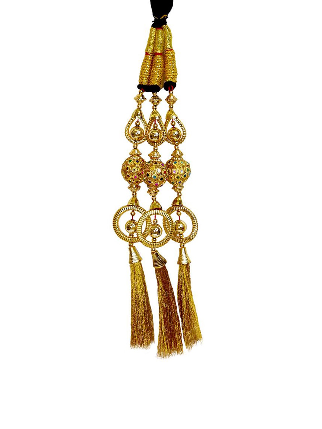 

AHS Braided Traditional Paranda Choti Studded Hair Jewellery, Gold