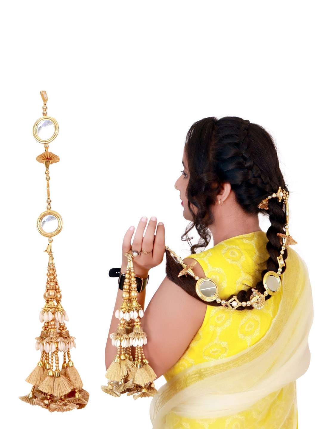 

AHS Women Beaded Hair Accessory Set of, Gold