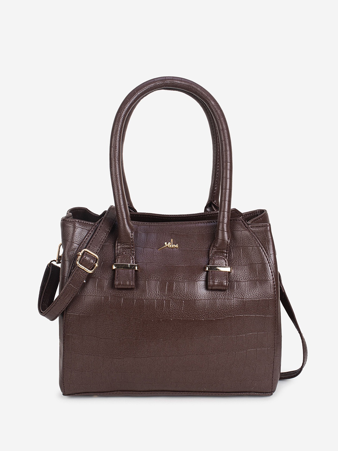 

yelloe Women Textured Crossbody Leather Handheld Bag, Brown
