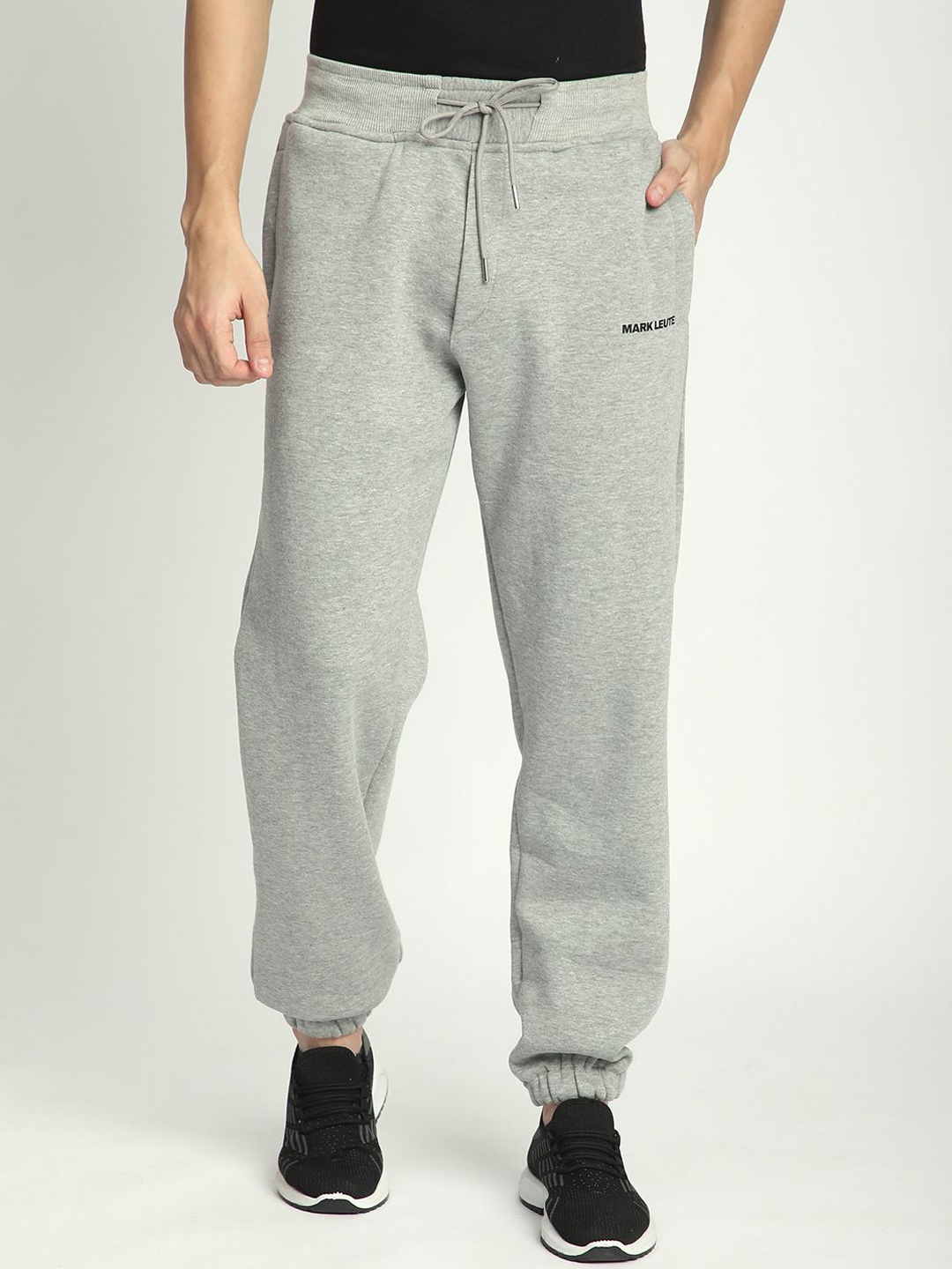 

Mark Leute Men Fleece Relaxed-Fit Track Pants, Grey