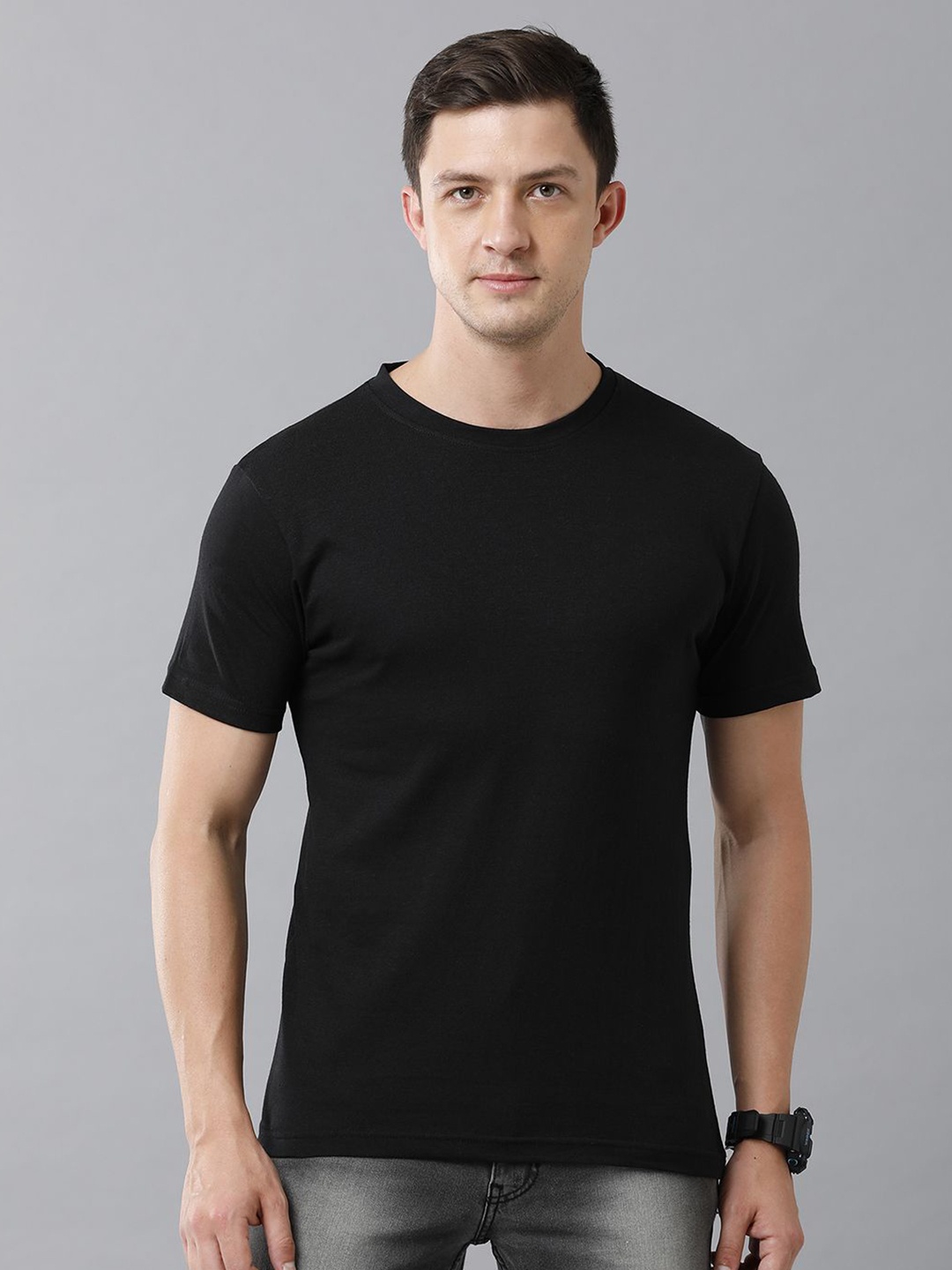 

Moda Rapido Men Solid T-shirt, Black