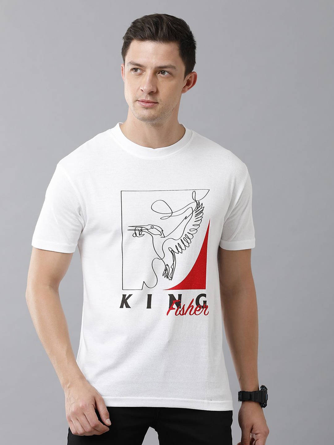

Moda Rapido Men Printed T-shirt, White