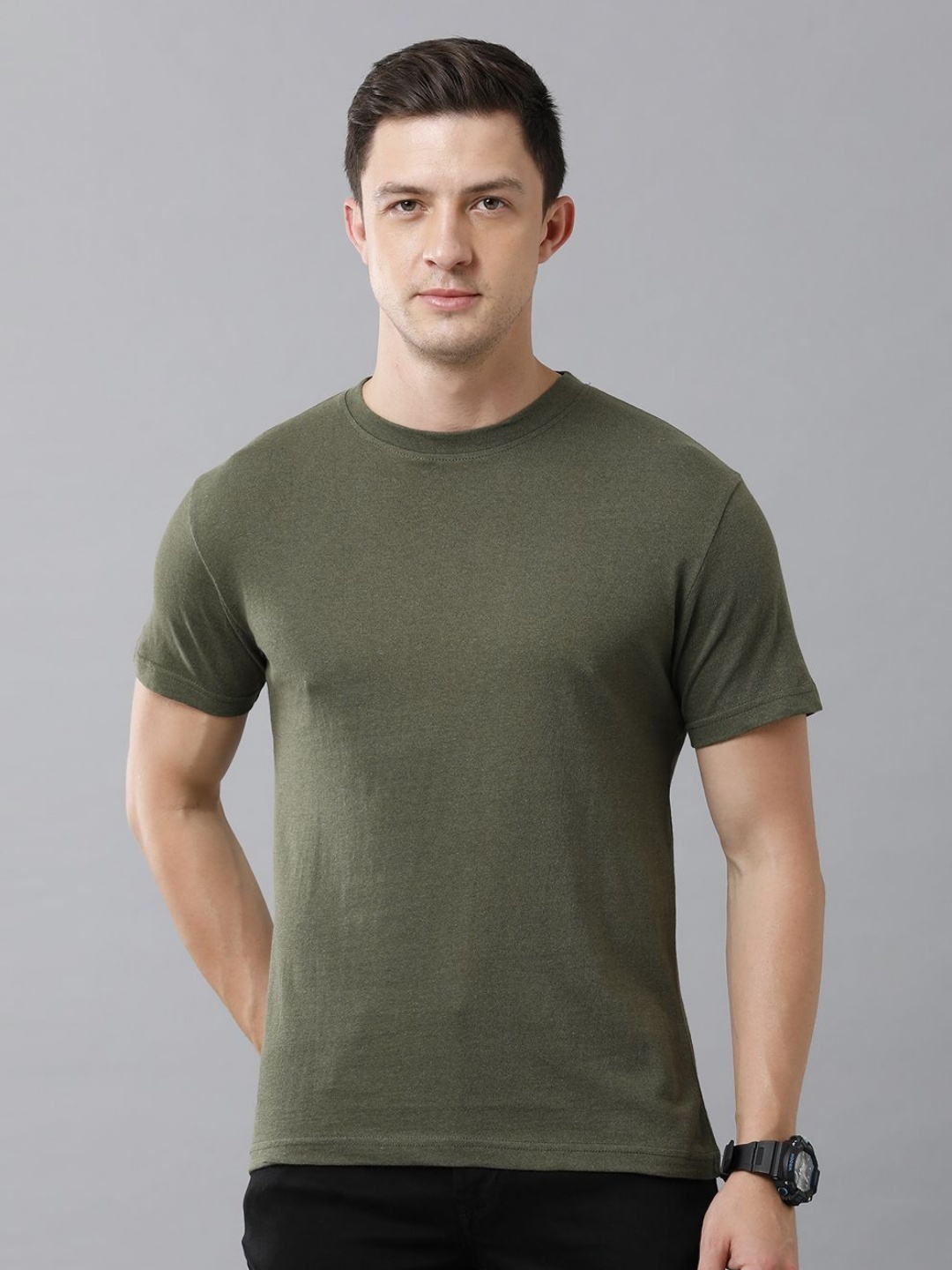 

Moda Rapido Men Printed T-shirt, Olive