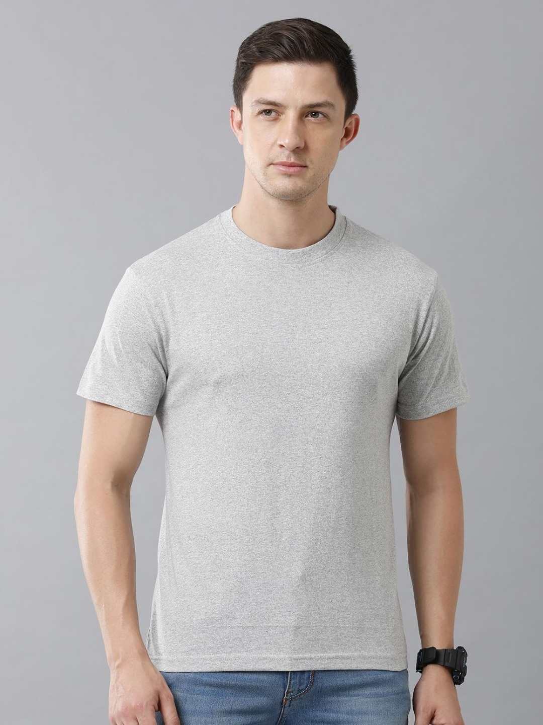 

Moda Rapido Men Solid T-shirt, Grey