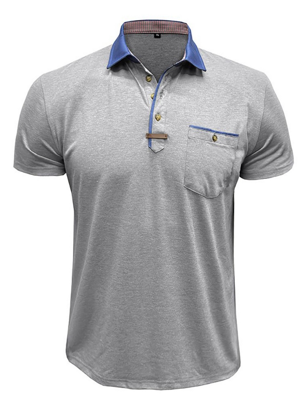 

StyleCast x Revolte Men Polo Collar T-shirt, Grey