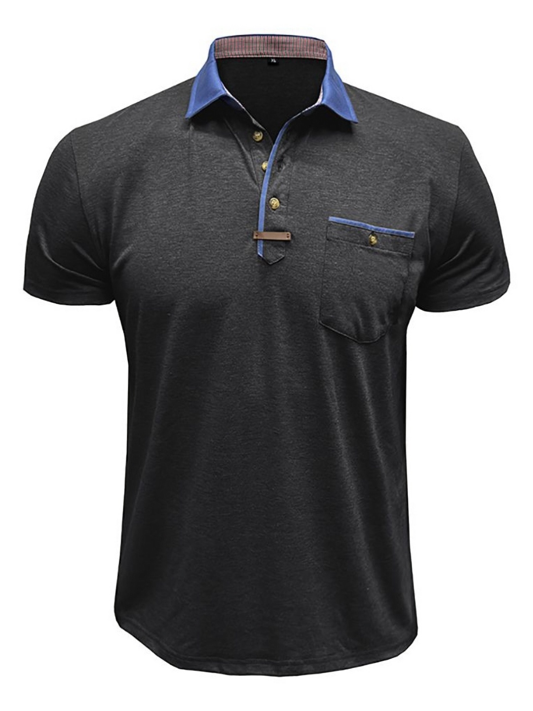 

StyleCast x Revolte Men Polo Collar T-shirt, Black