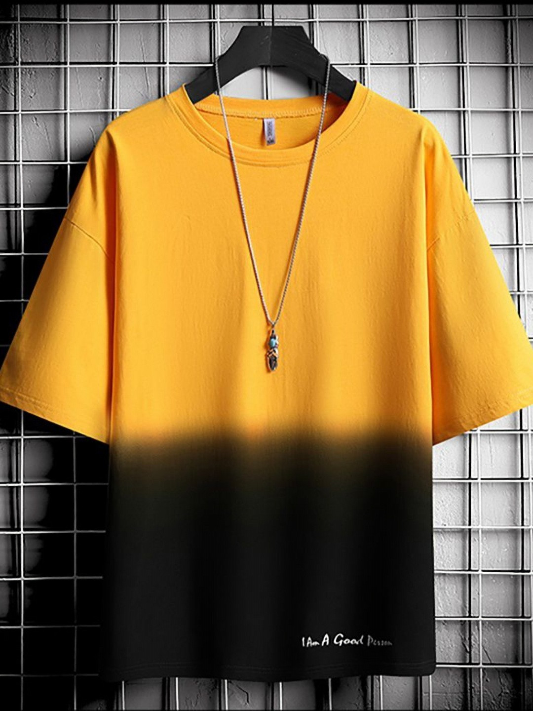 

StyleCast x Revolte Men Tie and Dye Colourblocked T-shirt, Yellow