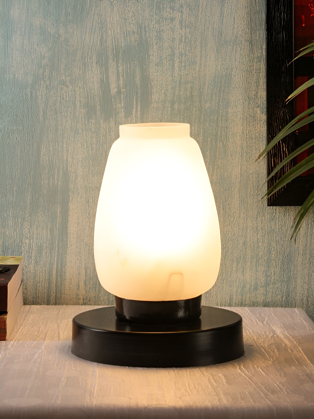

Devansh White Glass Contemporary Abstract Shaped Table Lamp
