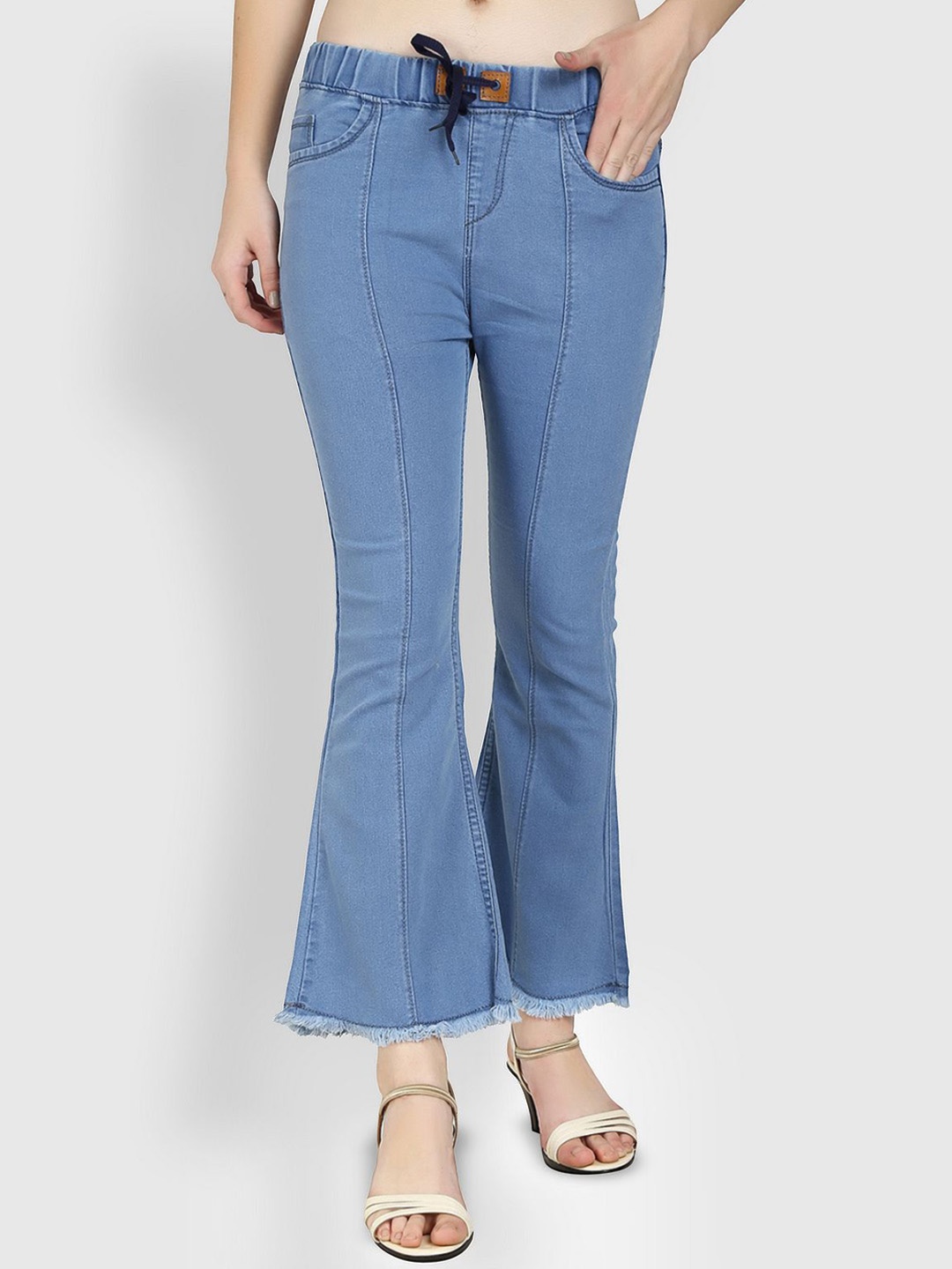 

Moda Rapido Women Slim Fit Cotton Bootcut Jeans, Blue