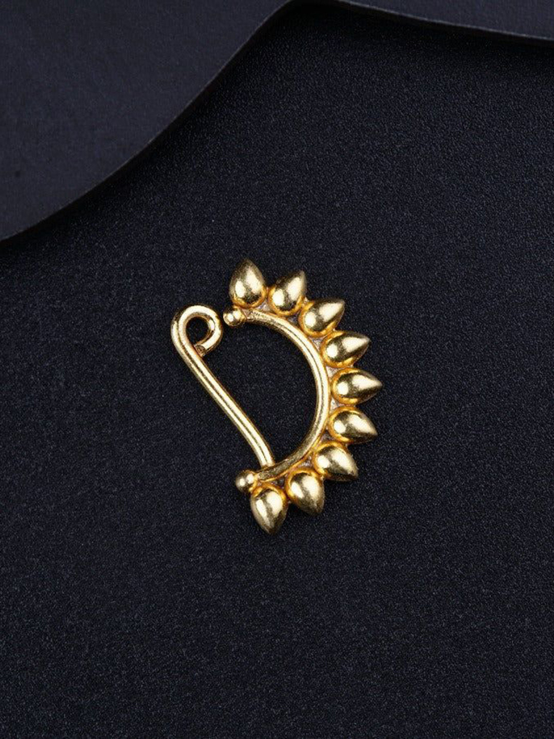 

House of Aadyaa Ring Nosepin, Gold