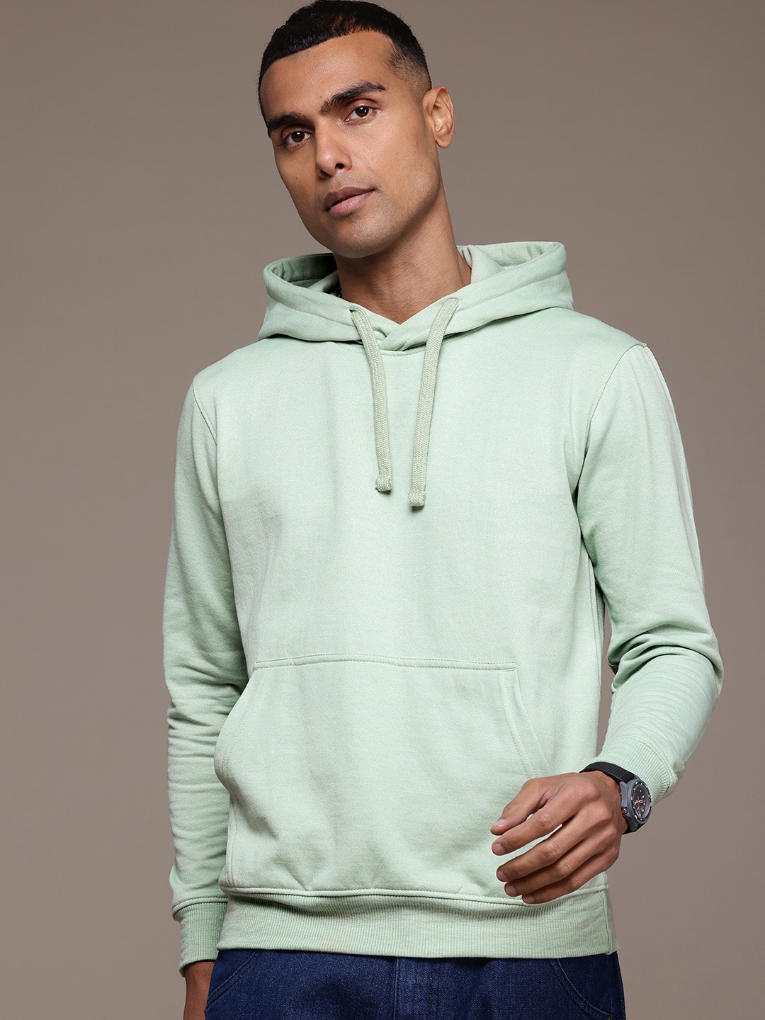 

The Roadster Lifestyle Co. Solid Hooded Sweatshirt, Green