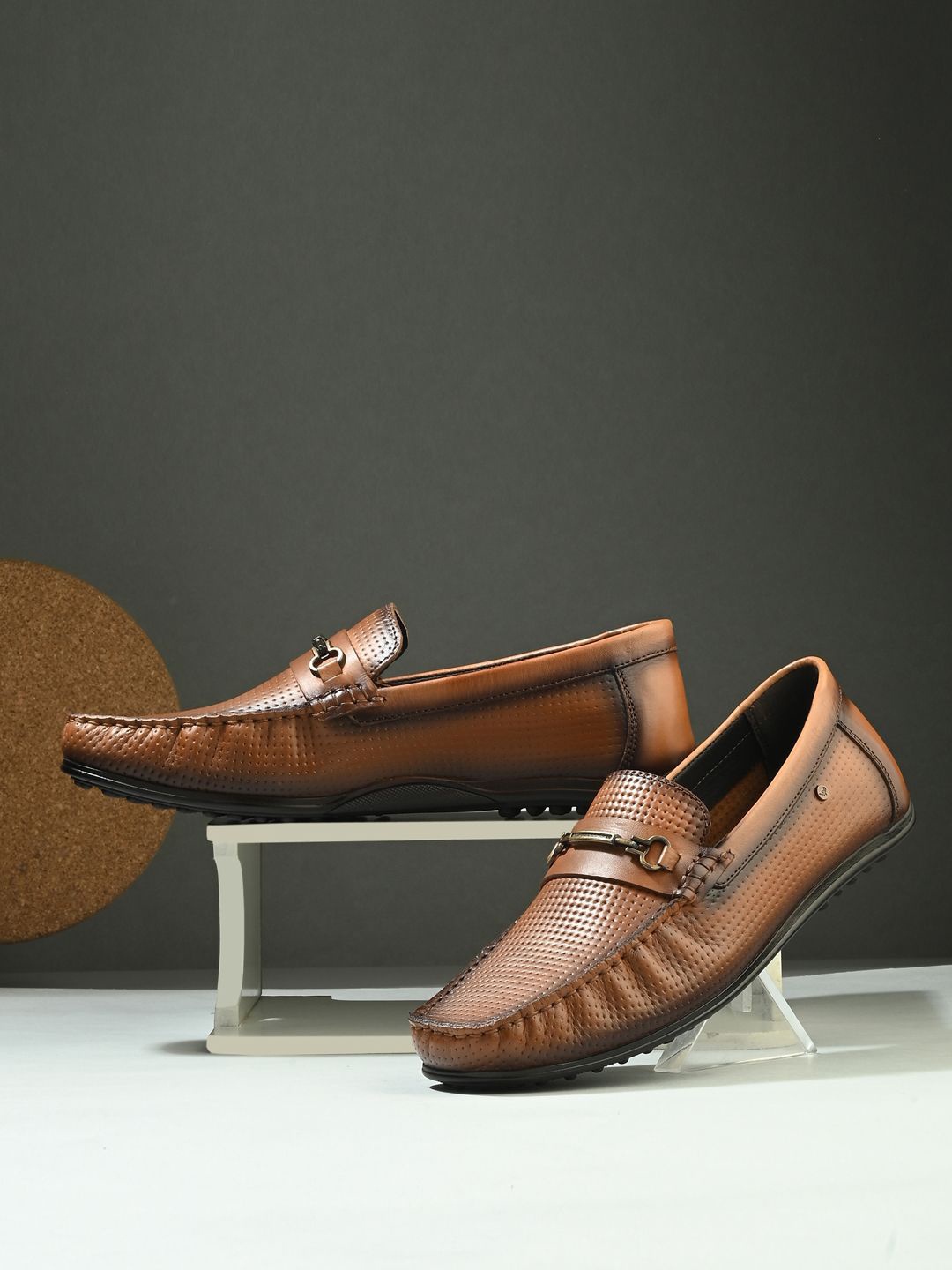 

Valentino Men Leather Formal Loafers, Tan
