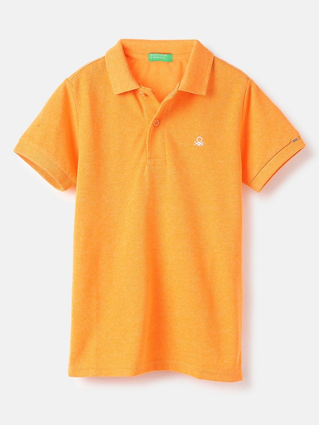 

United Colors of Benetton Boys Solid Polo Collar Pure Cotton T-shirt, Yellow