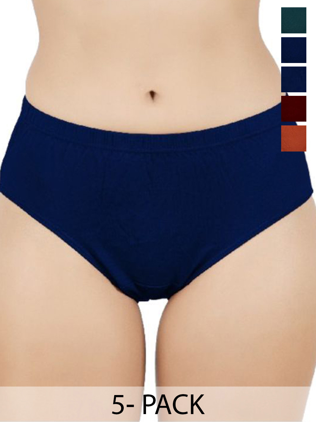 

YELLOWDELIGHT Women Pack Of 5 Cotton Hipster Briefs, Assorted