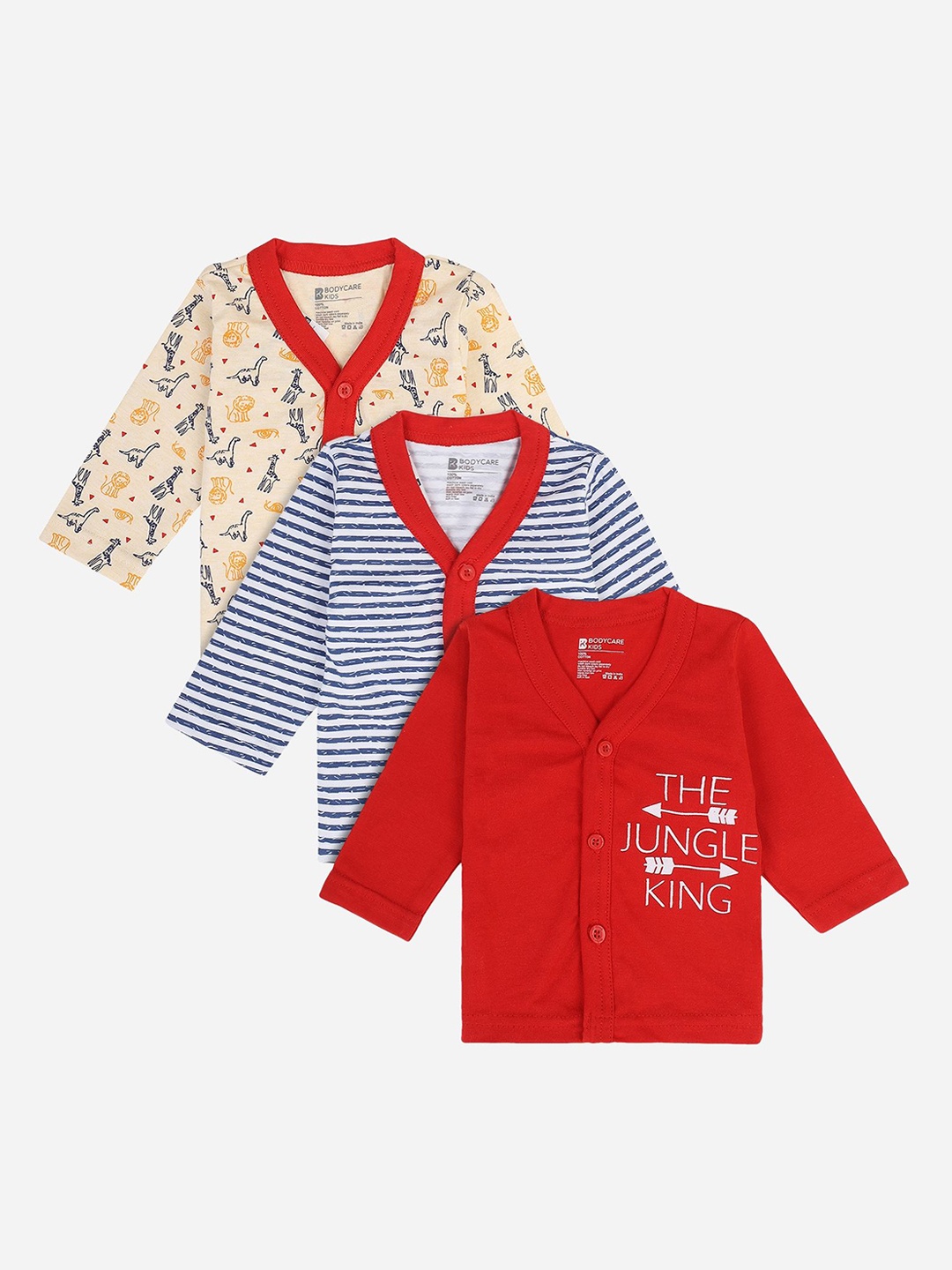 

Bodycare Kids Vest Front Open Full Sleeves Aop Pack Of 3 Assorted