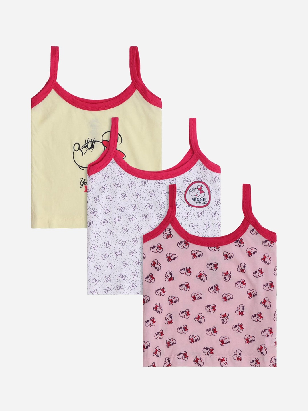 

Bodycare Infants Girls Pack Of 3 Printed Cotton AssortedInnerwear Vests, Assorted