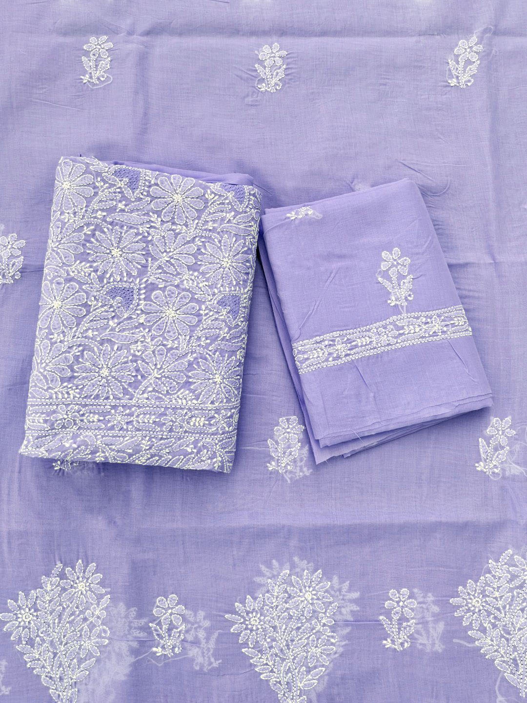 

PARAMOUNT CHIKAN Floral Embroidered Unstitched Dress Material, Mauve