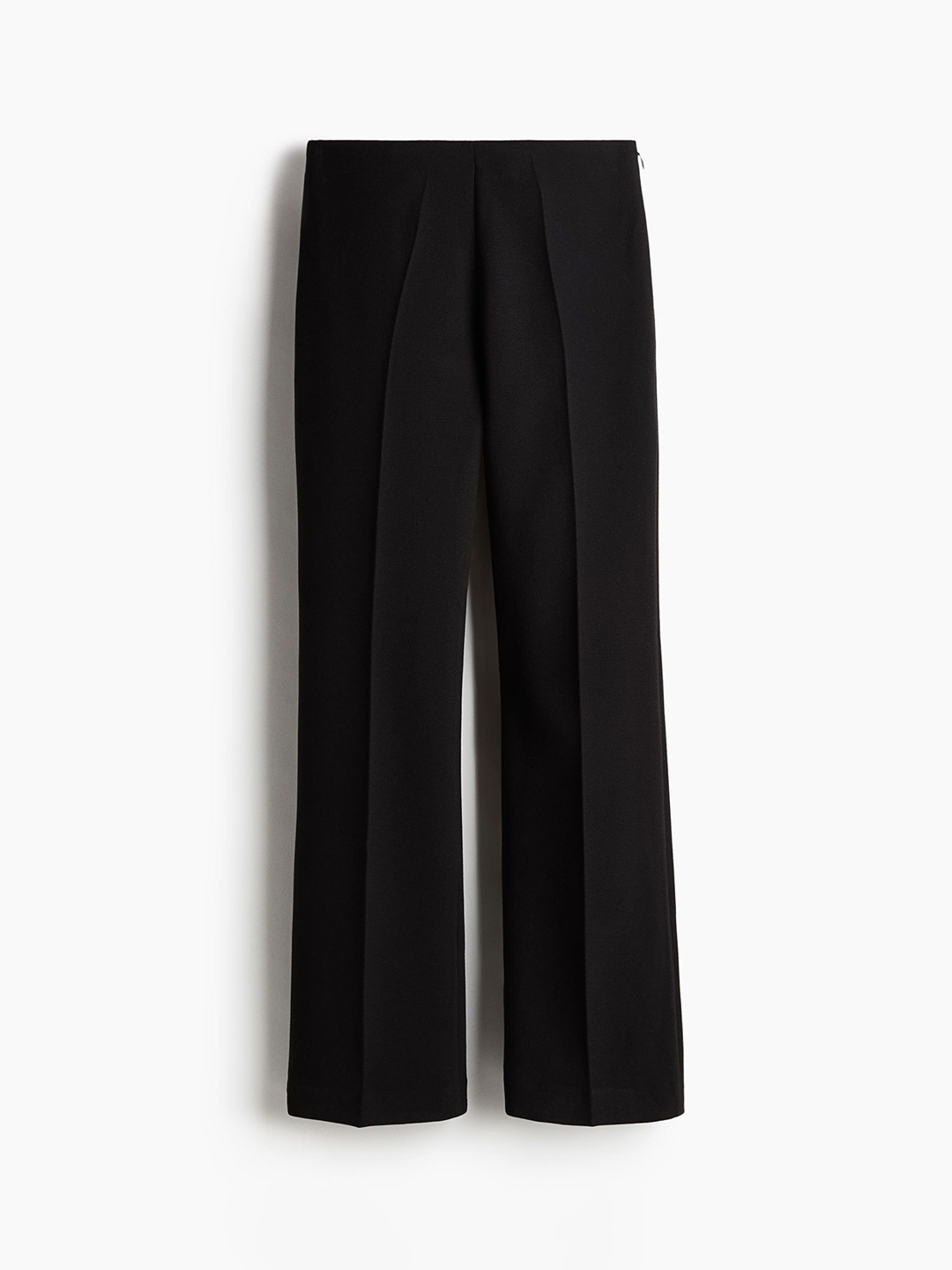 

H&M Flared Crease-Leg Trousers, Black