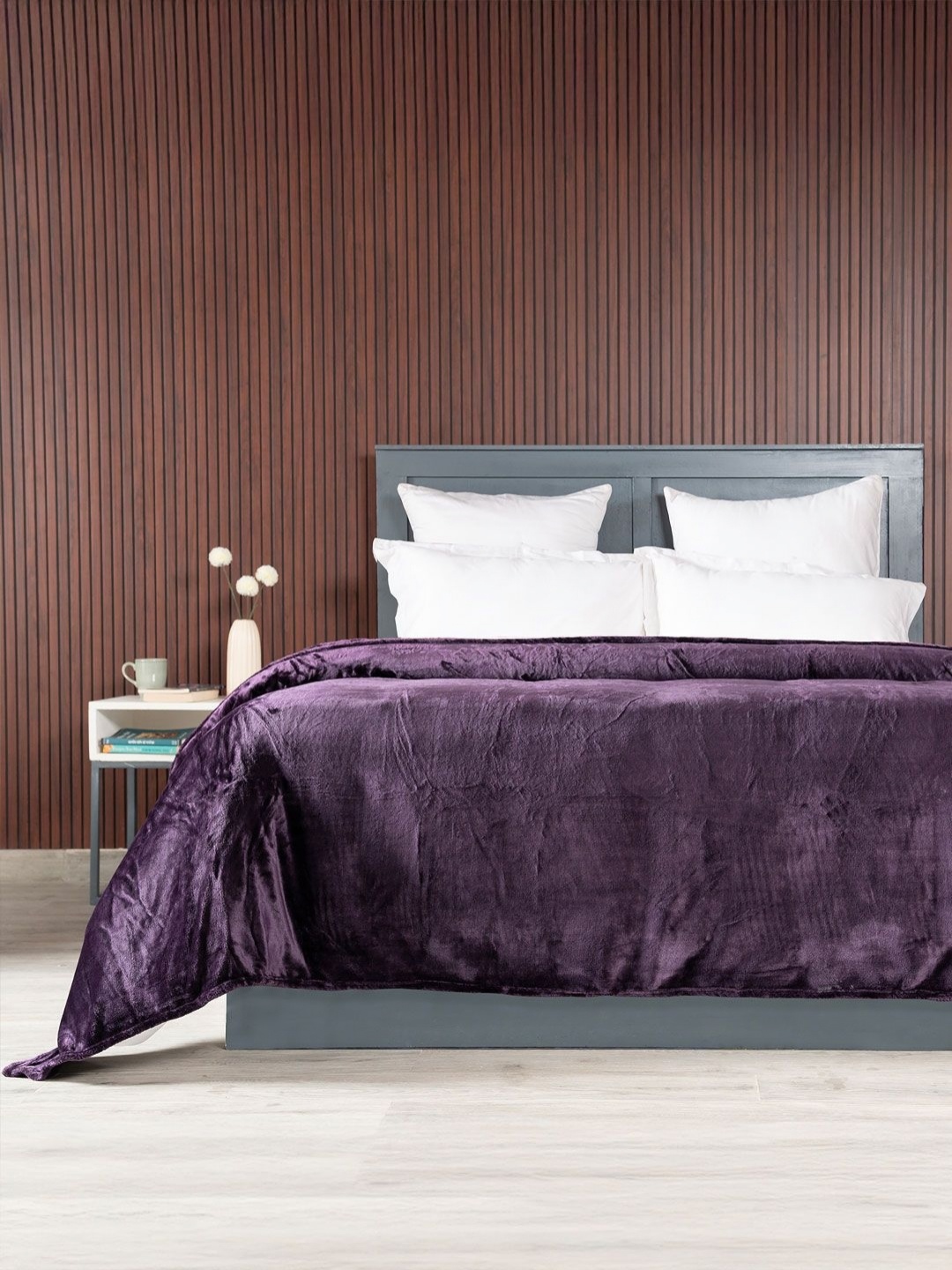 

MYTRIDENT Purple 290 GSM Double Bed Blanket