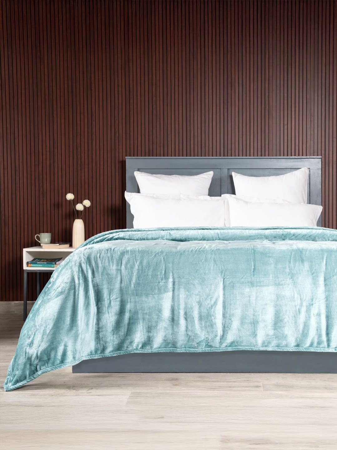 

MYTRIDENT Turquoise Blue 290 GSM Double Bed Blanket