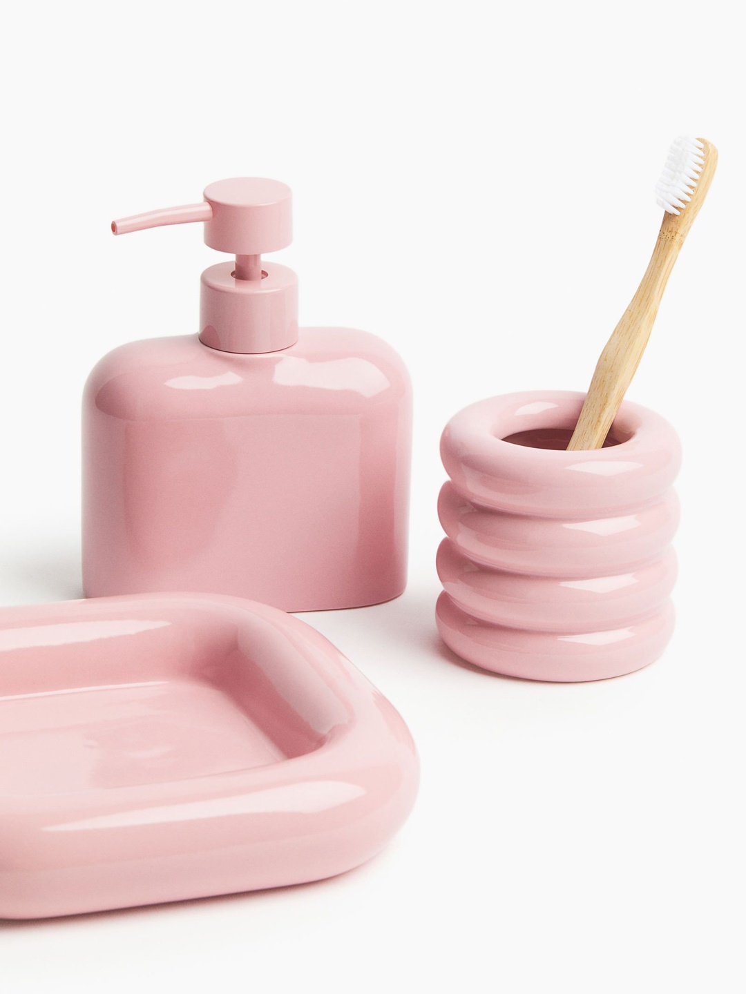 

H&M Pink Stoneware Toothbrush Mug