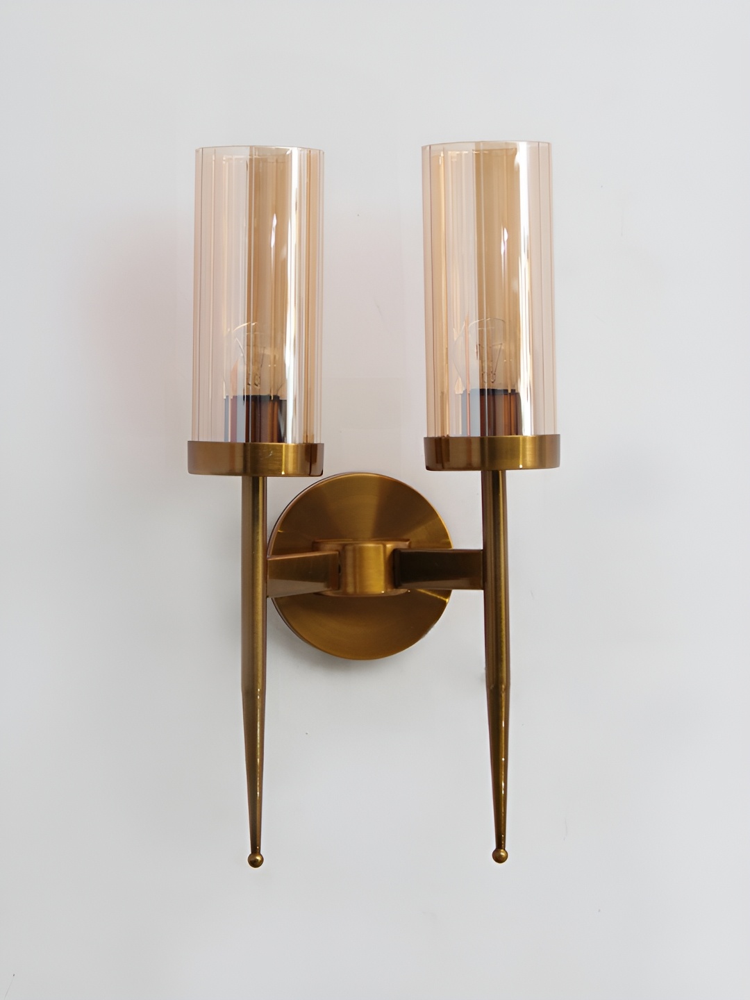 

SHREE KALA HOME DECOR Brown Metal Traditional Cylinder Shaped Wall Lamp