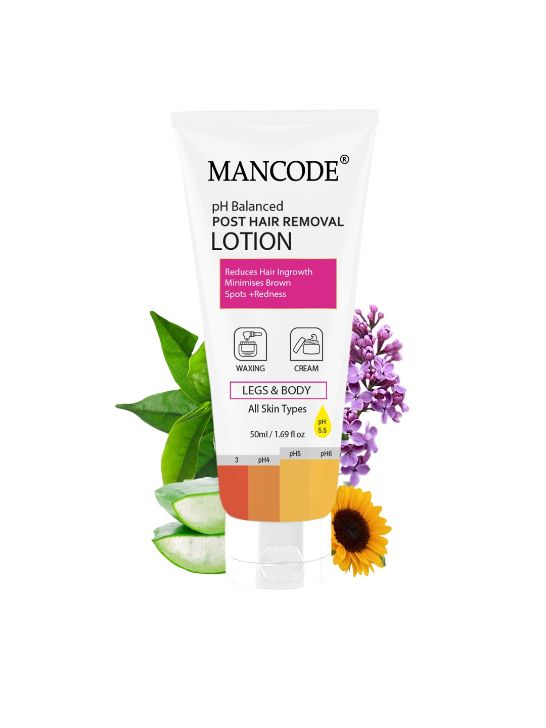

MANCODE Ph Balanced Post Hair Removal Lotion For Minimises Brown Spots & Redness- 50 ml, White