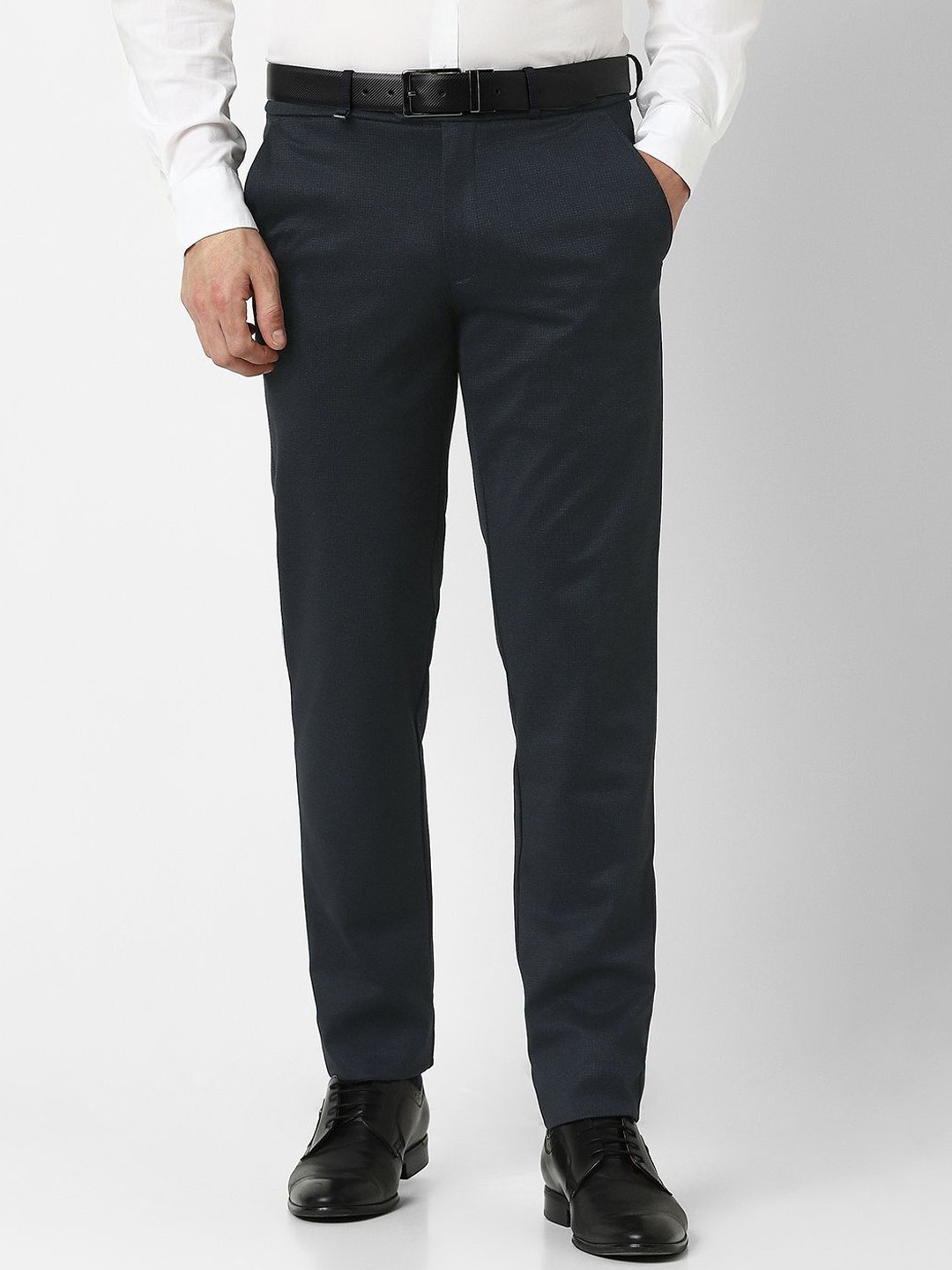 

Van Heusen Men Ultra Slim Fit Formal Trousers, Navy blue