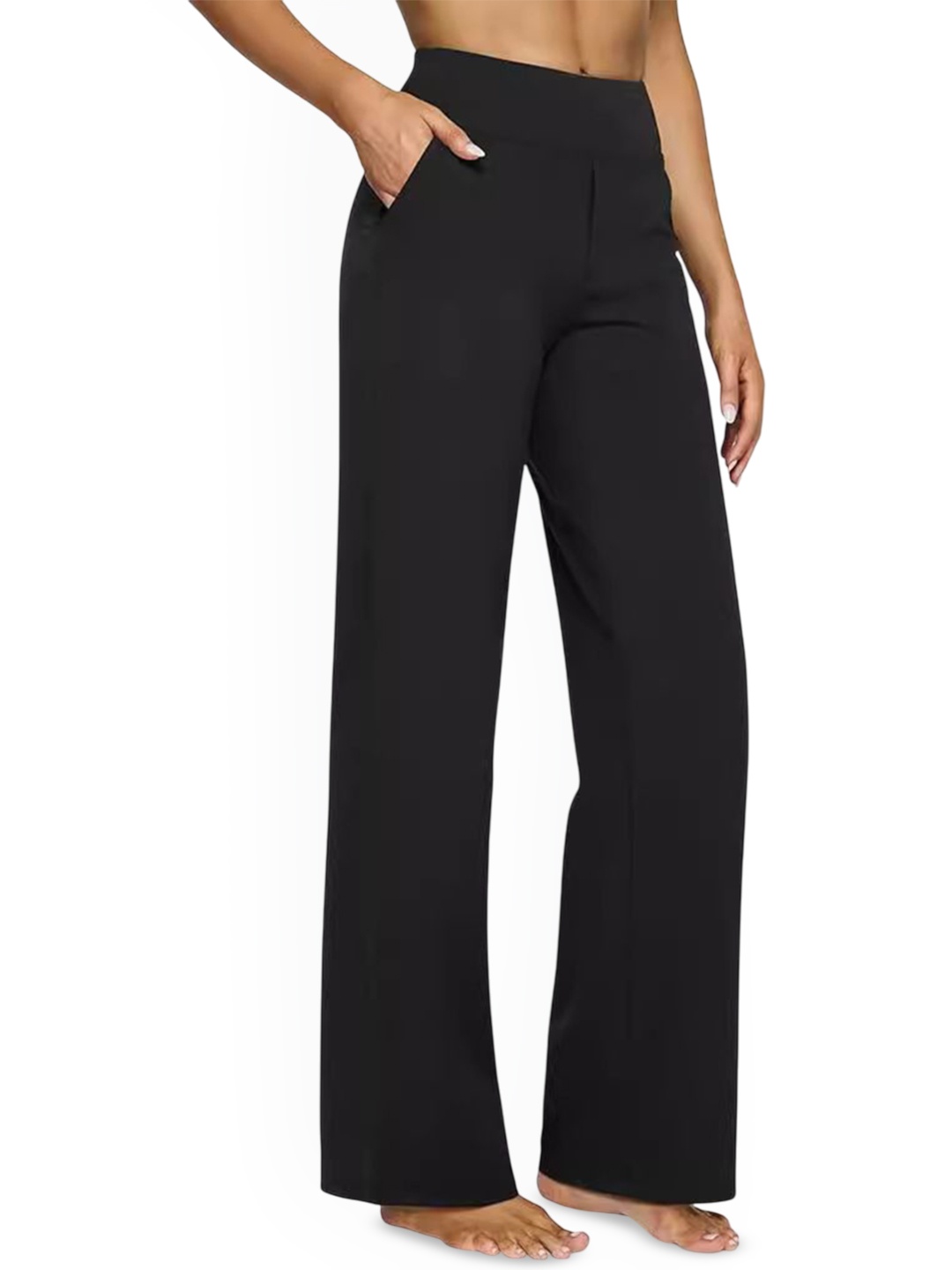 

StyleCast Women Straight Fit Trousers, Black
