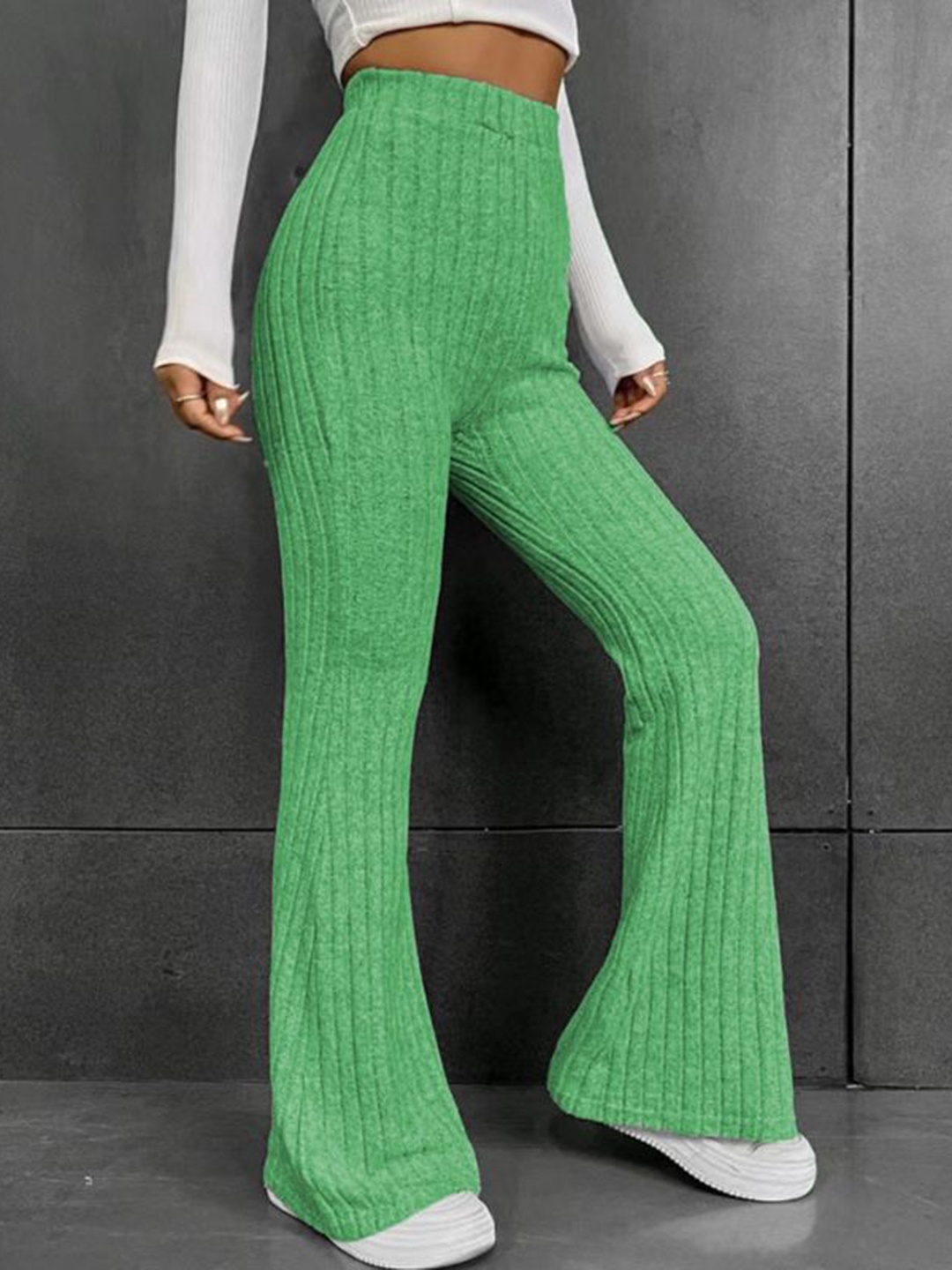 

StyleCast Women High-Rise Bootcut Trousers, Green