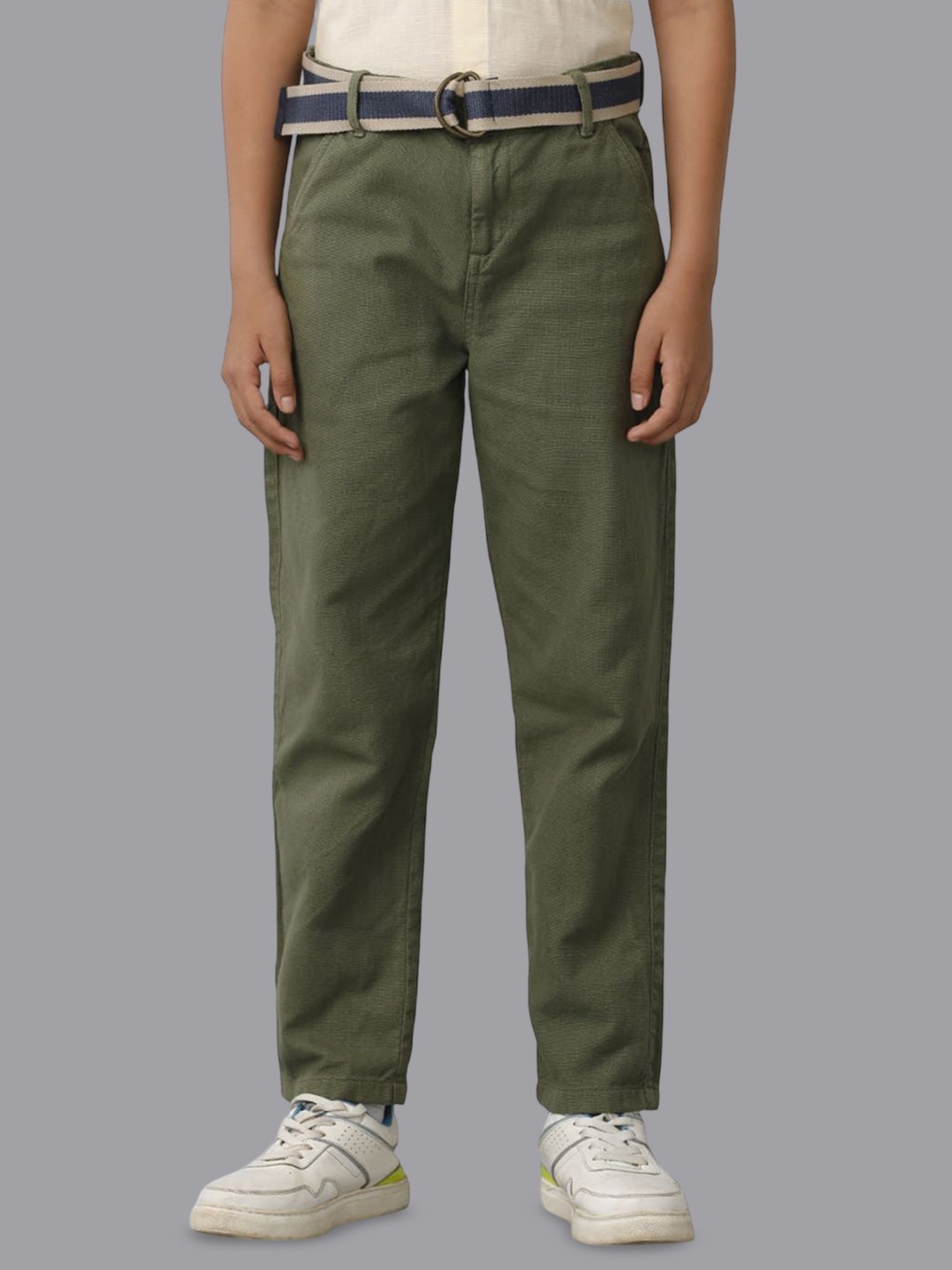

UNDER FOURTEEN ONLY Boys Cotton Trousers, Green