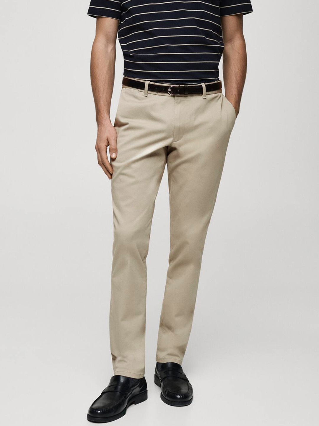 

MANGO MAN Men Slim Fit Thermoregulated Chinos, Beige