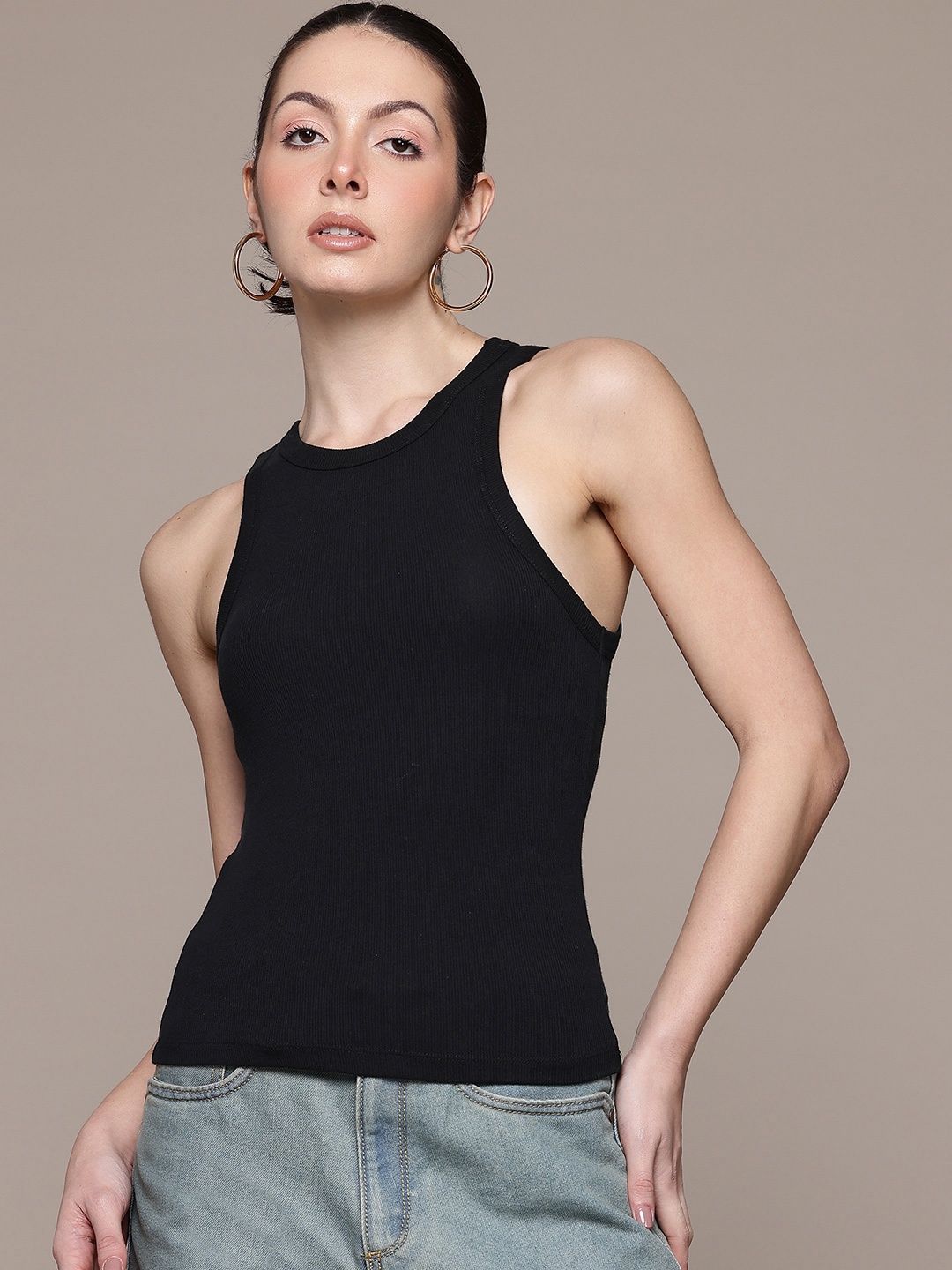 

MANGO Tank Top, Black