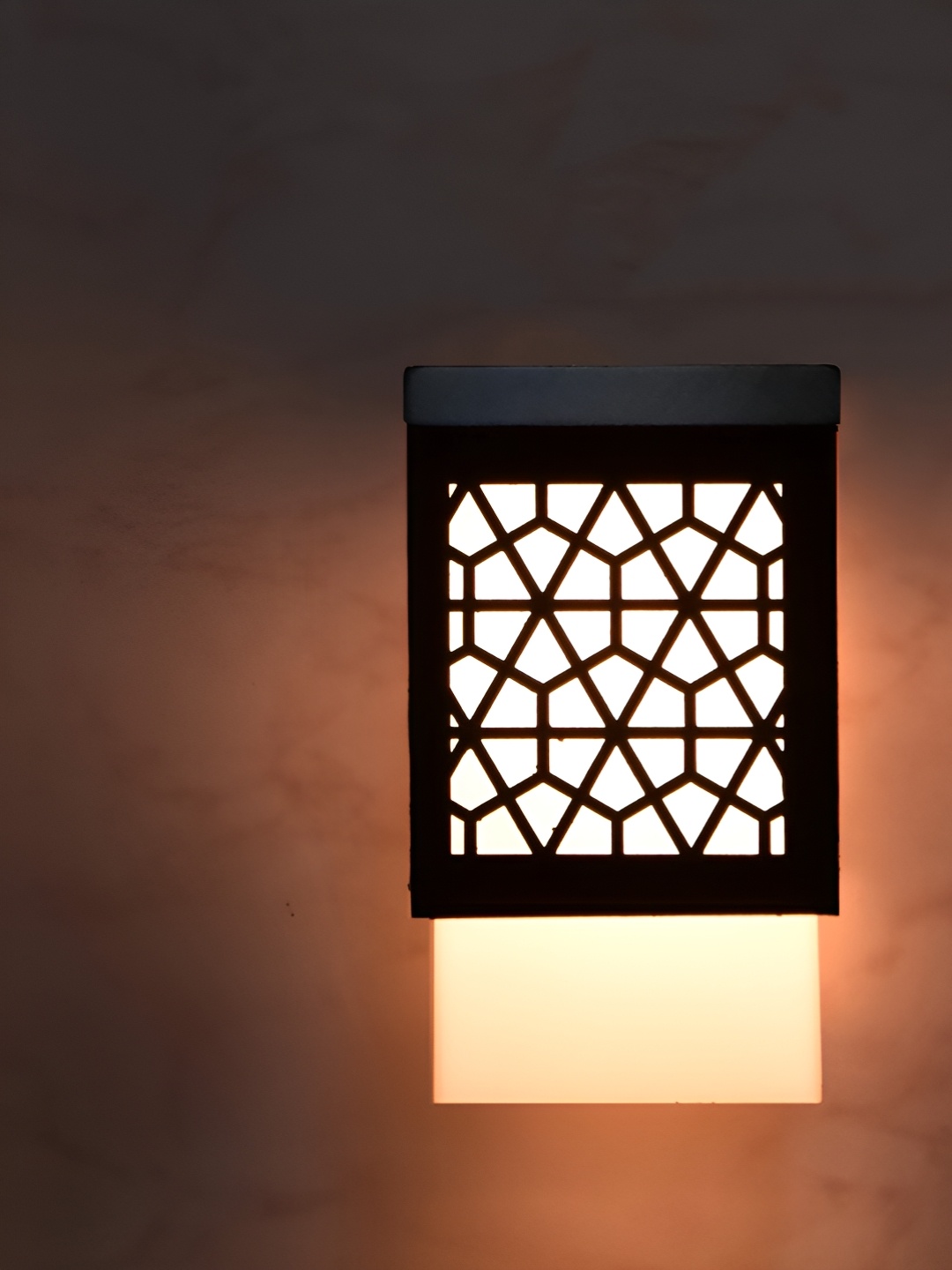 

Gojeeva Black and White Wooden Textured Square Shaped Contemporary Wall Lamp