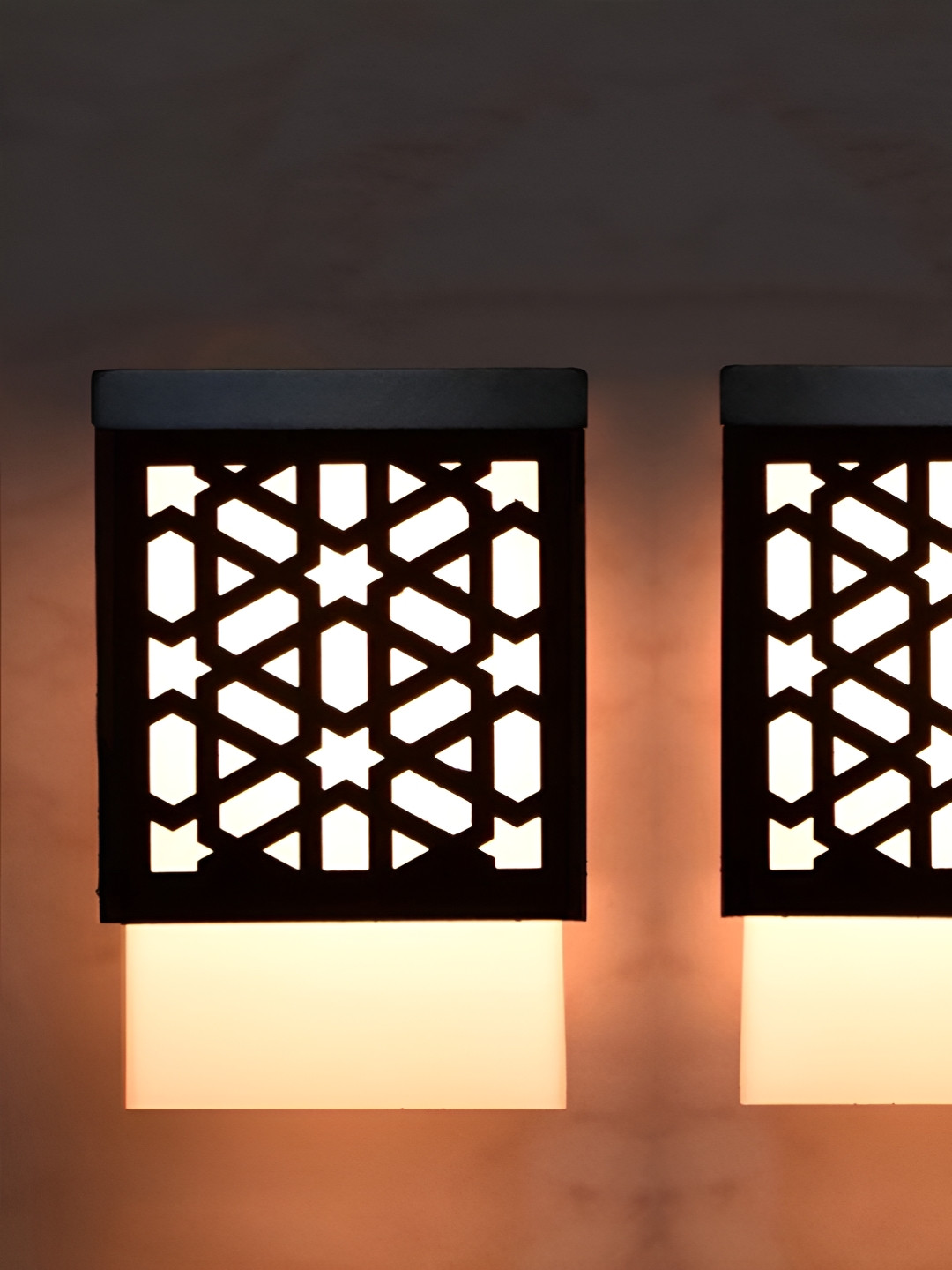 

Gojeeva Black & White 2 Pieces Wooden Textured Square Shaped Ceiling Lamps