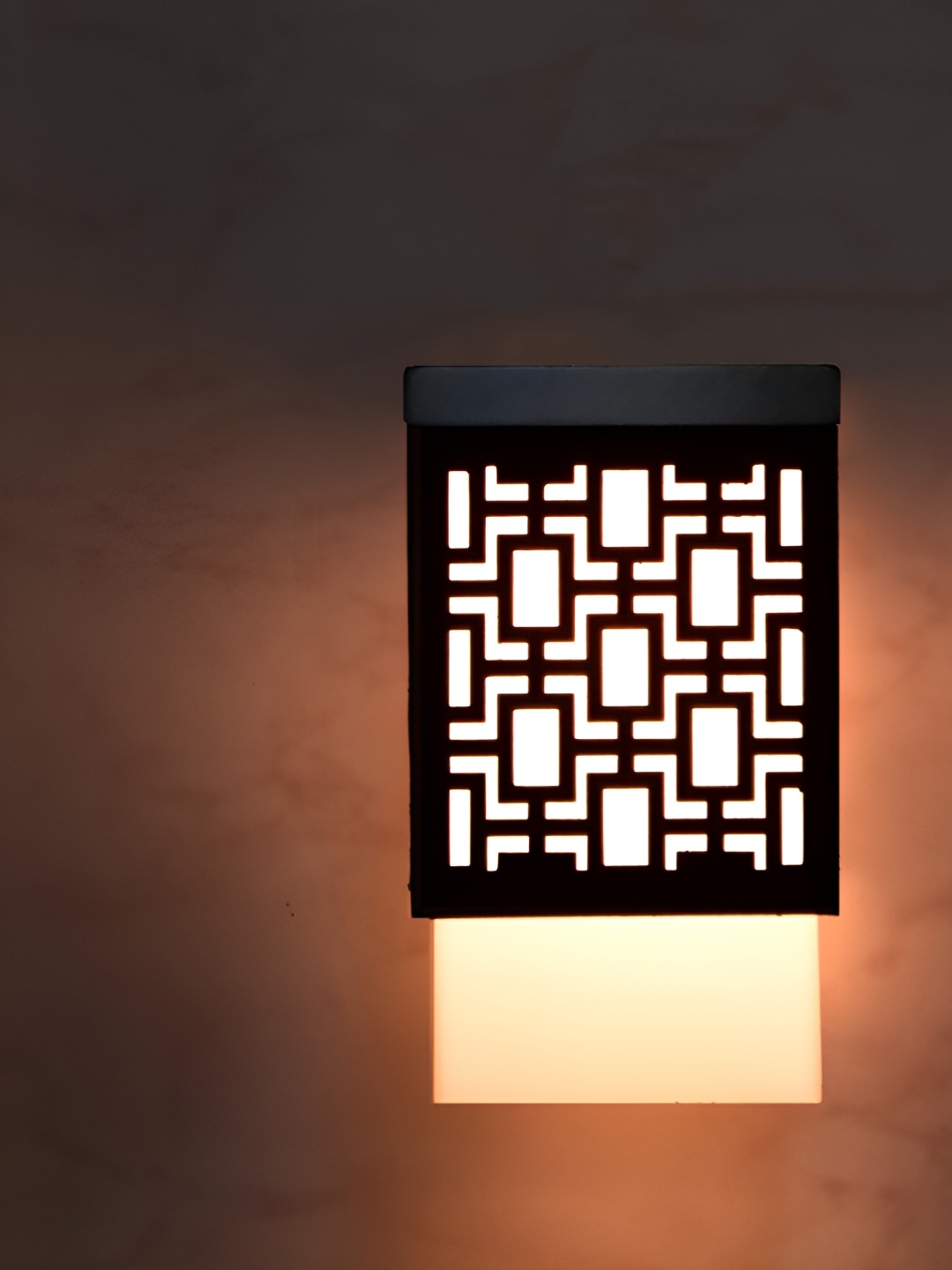 

Gojeeva Black and White Wooden Textured Contemporary Square Shaped Wall Lamp