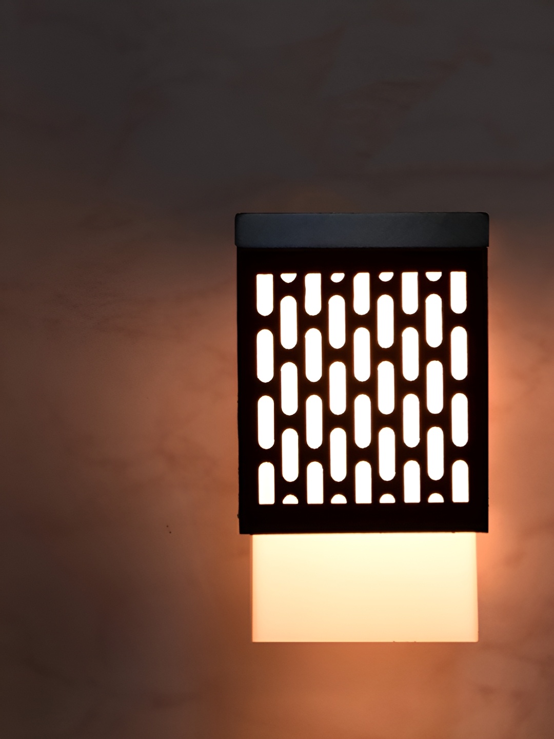 

Gojeeva Black and White Wooden Textured Contemporary Square Shaped Wall Lamp