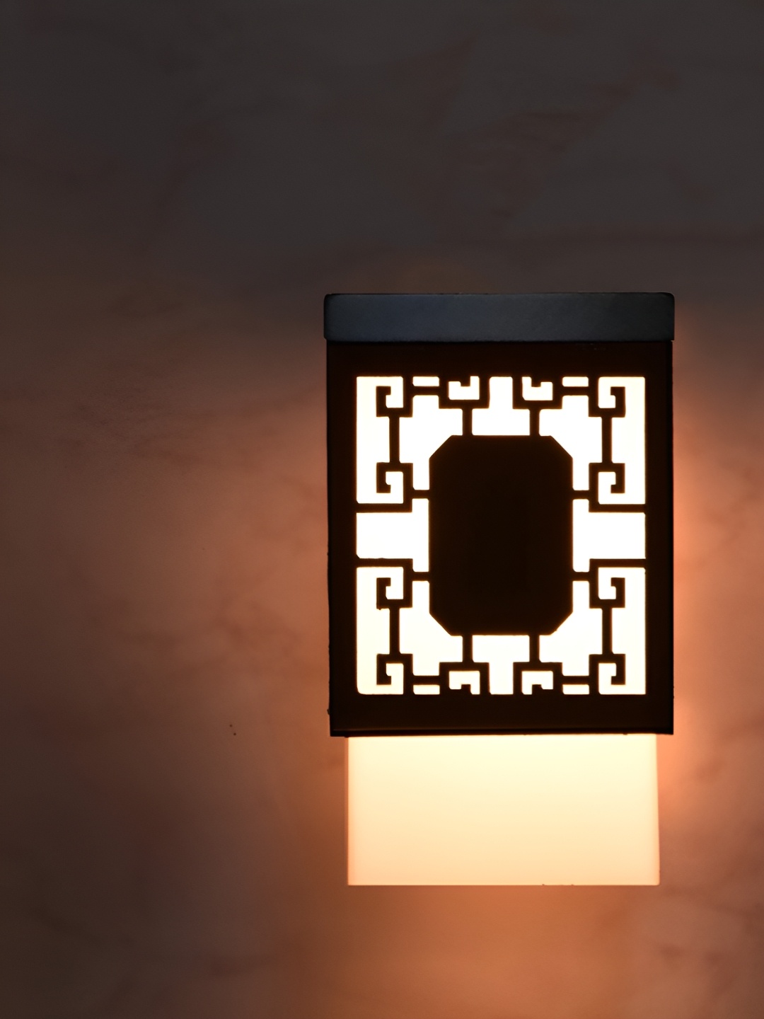 

Gojeeva Black & White Textured Wood Square Shaped Wall Lamp