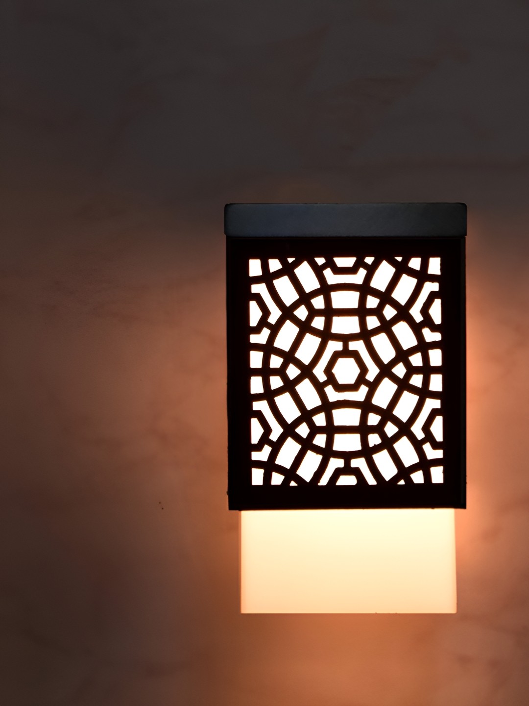 

Gojeeva Black Wood Square Shaped Wall Lamp