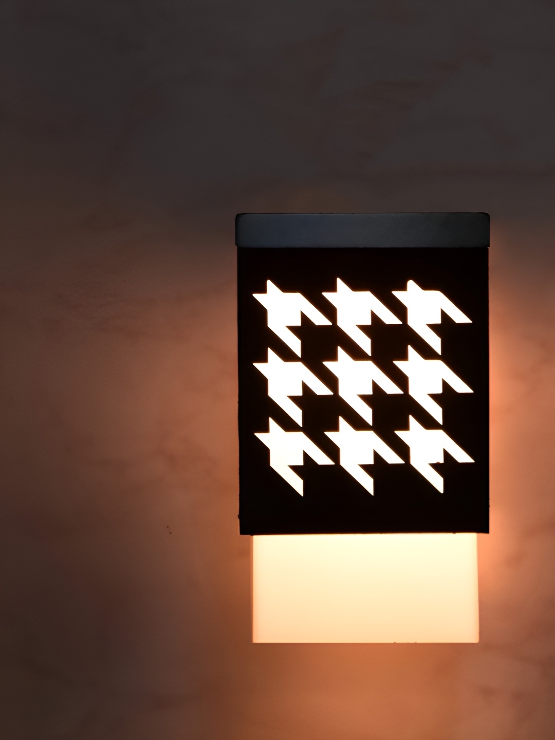 

Gojeeva Black & White Textured Square Shaped Wooden Ceiling Wall Lamp