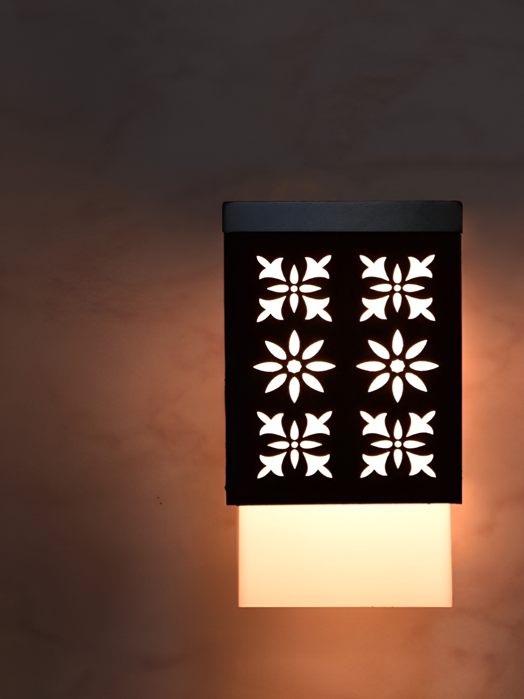 

Gojeeva Black & White Textured Wooden Square Shaped Ceiling Wall Lamp