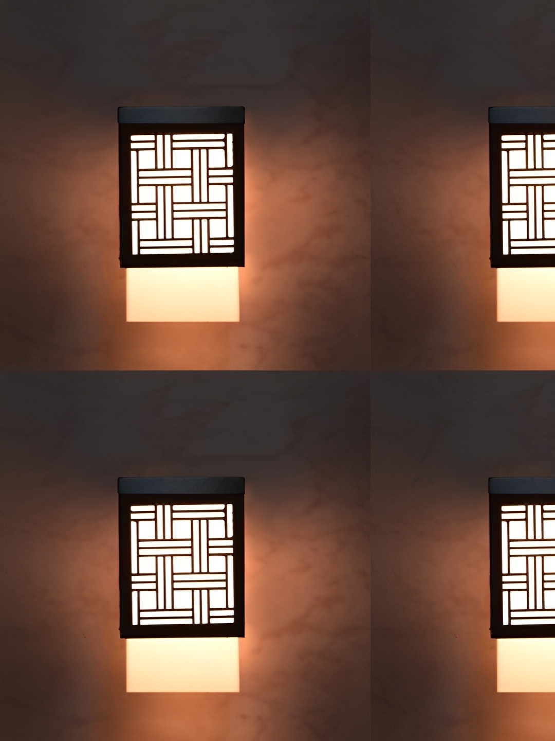 

Gojeeva Black 4 Pieces Wood Square Shaped Wall Lamp