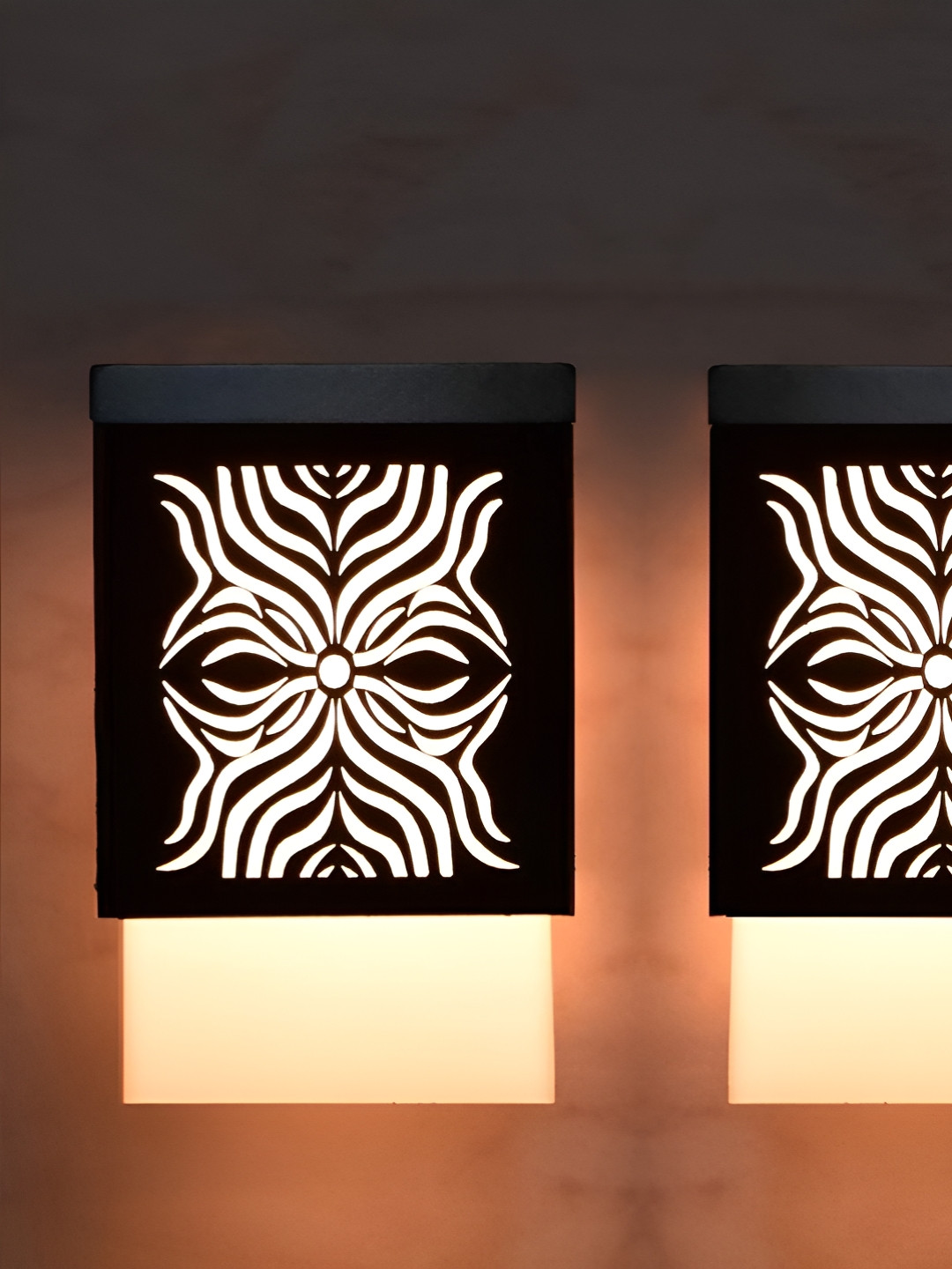 

Gojeeva Black & White 2 Pieces Wooden Textured Square Shaped Ceiling Lamps
