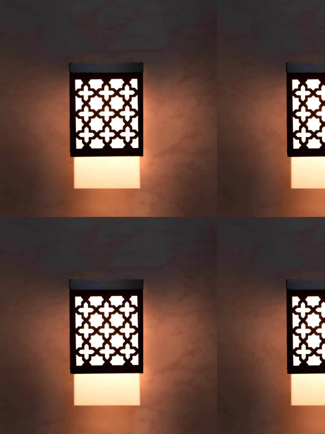 

Gojeeva Black & White 4 Pieces Wooden Textured Square Shaped Ceiling Lamps
