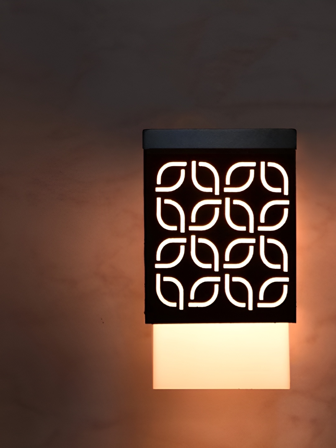 

Gojeeva Black & White Textured Square Shaped Wooden Ceiling Wall Lamp